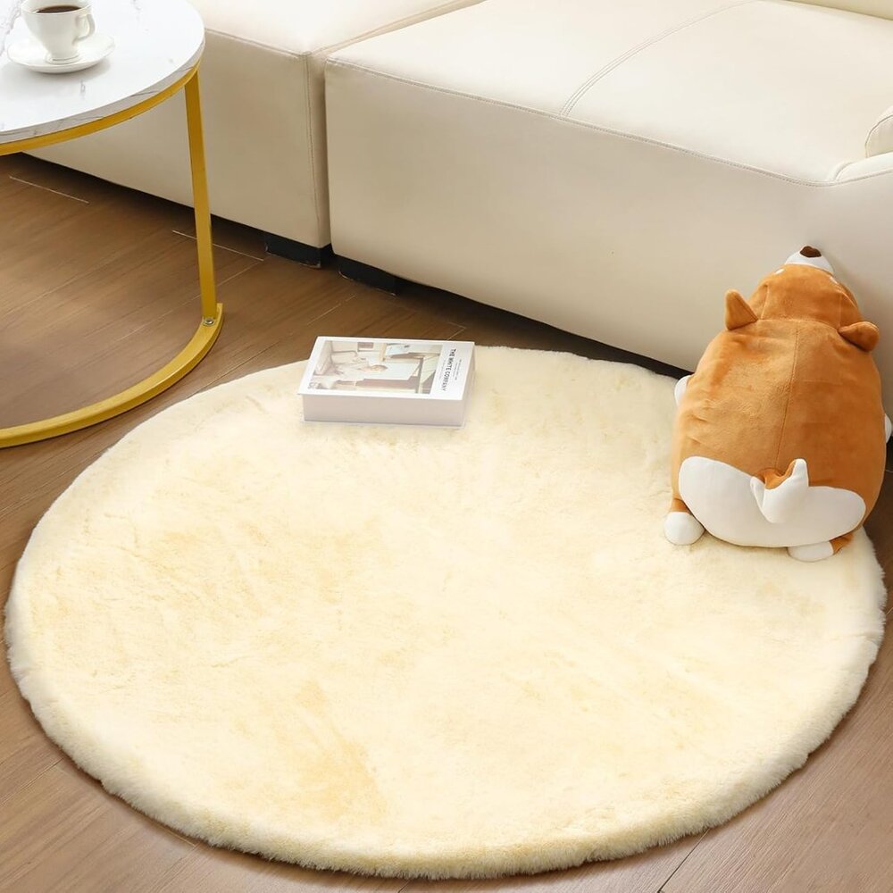 Faux Fur Round Rug 4ft